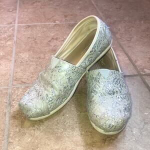 Toms Silver Lace Glitter